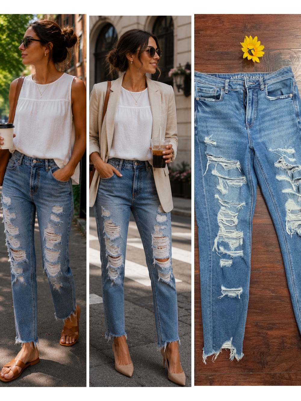 American Eagle MOM Ripped Distressed  Jeans -